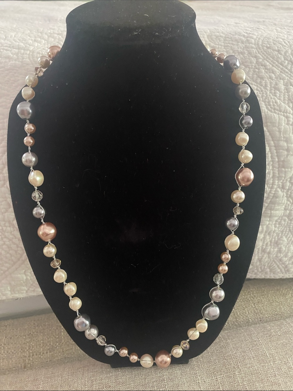 Loft Necklace Faux Multicolor Pearls